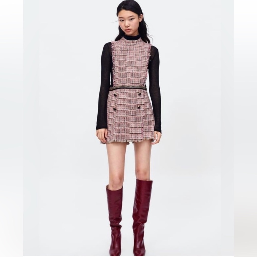 Zara Women tweed romper/skort Zara blogger favorite size Small and Medium